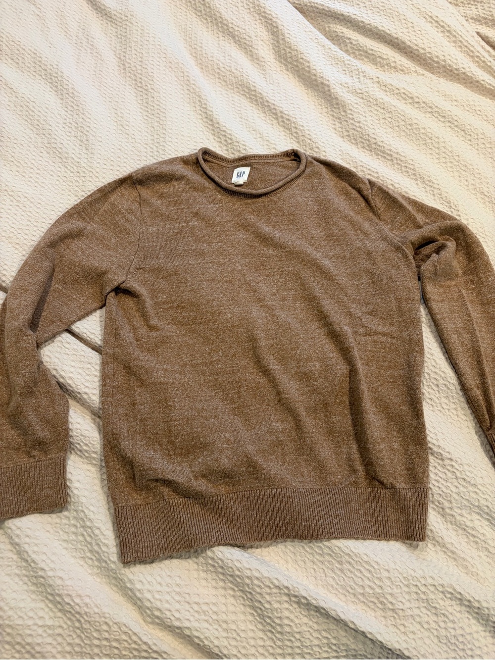 GAP Men's Heather Brown Crewneck Sweater